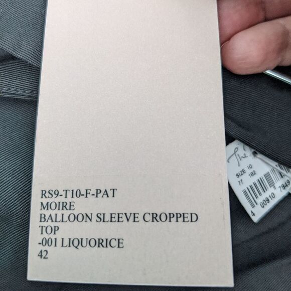 Racil Moire Balloon Sleeve crop top size 10 BNWT - Picture 6 of 9